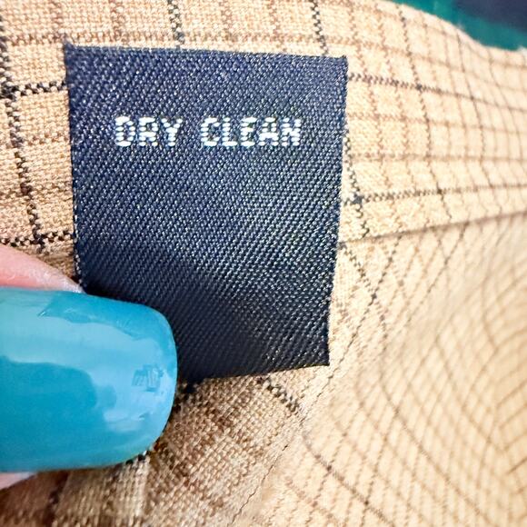 Women's Ideology Tan and Brown Plaid Knee Length A-Line Skirt Size 6 - Picture 5 of 9